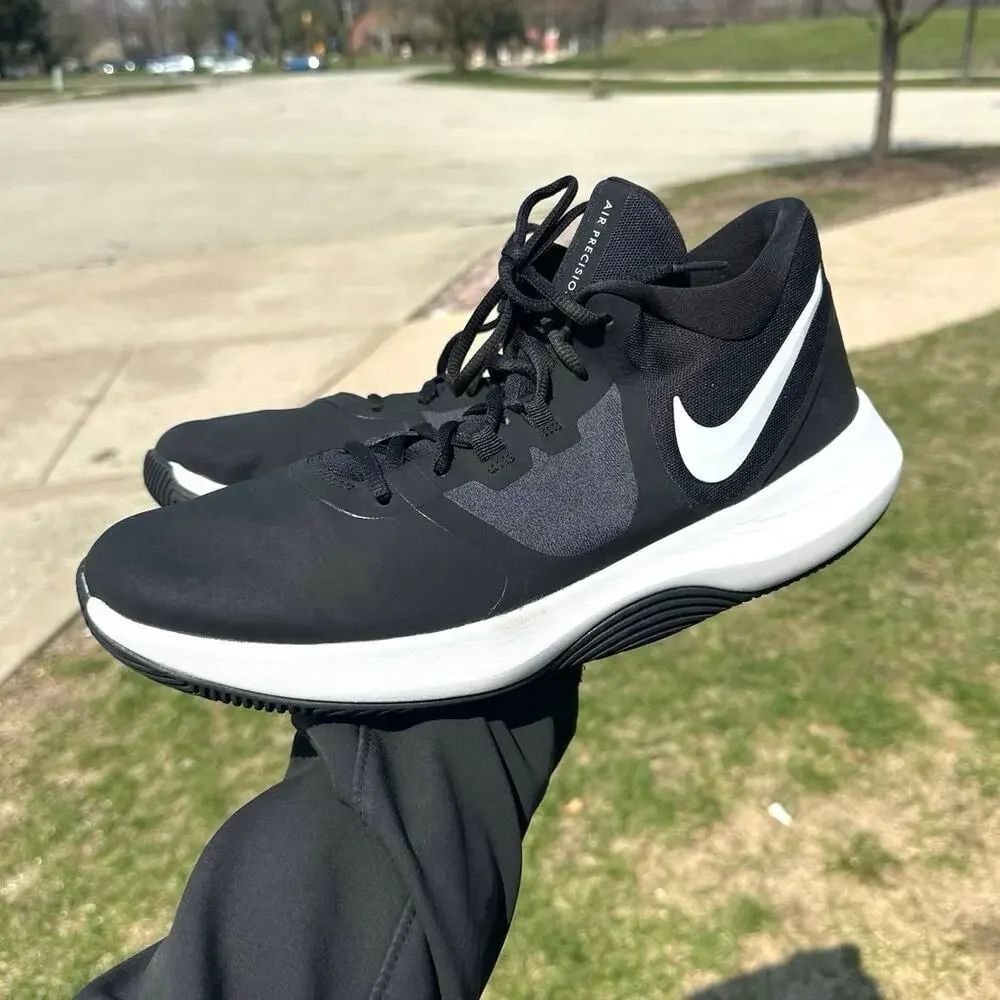 Nike Air Precision II  Men's Basketball Athletic Shoes Size‎ 12 Black And White